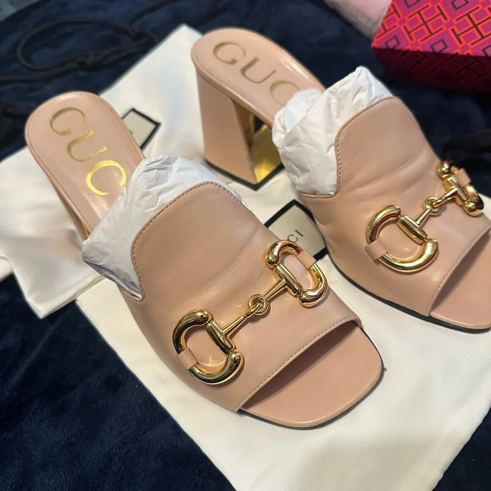 Gucci horsebit Women's 
Beige Leather Mules - Picture 8 of 16